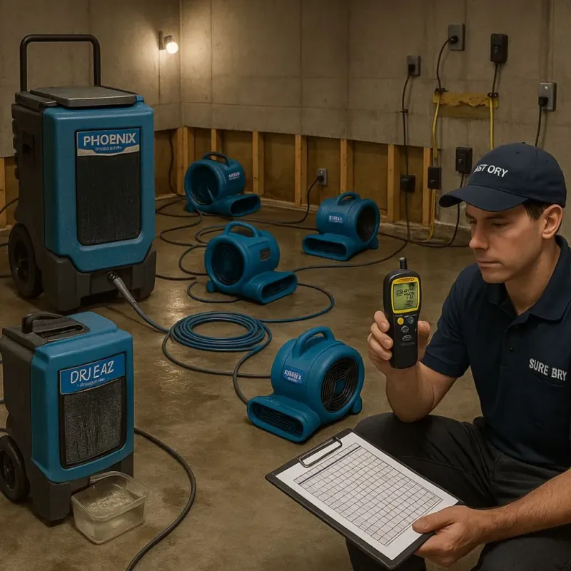 Structural Drying and Dehumidification process in North Conway, NH